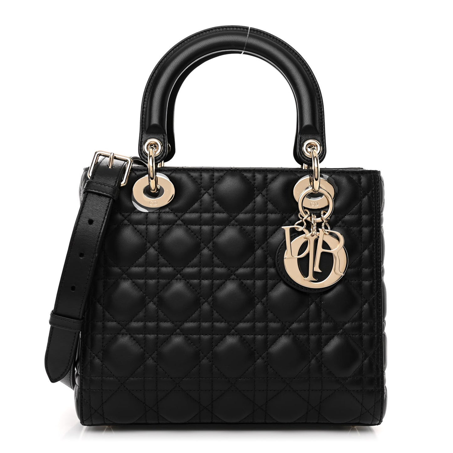 Lambskin Cannage Medium Lady Dior Black