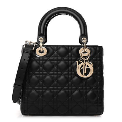 Christian Dior Lambskin Cannage Medium Lady Dior Black 1 of 9