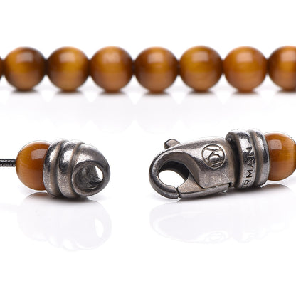 David Yurman Stainless Steel Tigers Eye 5mm Spiritual Beads Bracelet 6 of 6