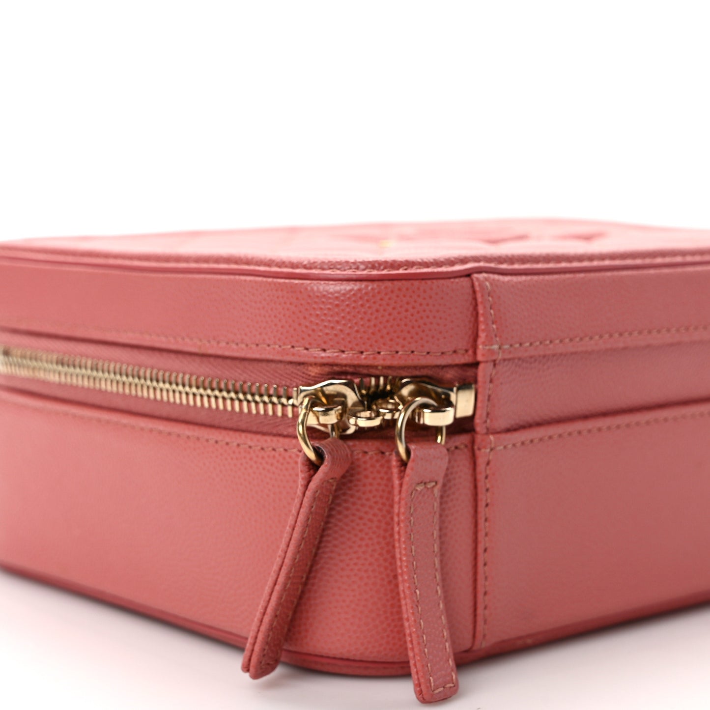 Caviar Quilted Medium CC Filigree Vanity Case Pink