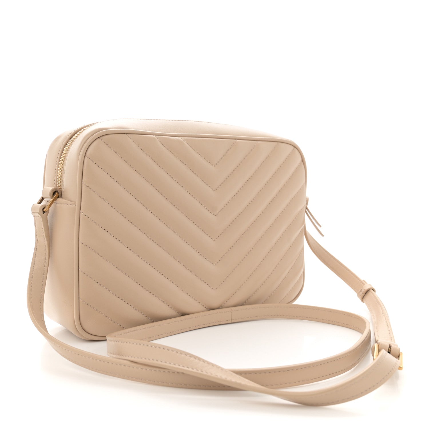 Saint Laurent Calfskin Matelasse Monogram Lou Camera Bag Dark Beige 3 of 12