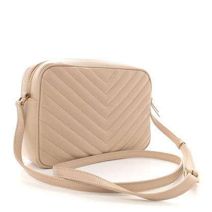 Saint Laurent Calfskin Matelasse Monogram Lou Camera Bag Dark Beige 3 of 12