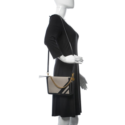 Givenchy Suede Calfskin Canvas GV Cross Shoulder Bag Black 2 of 9