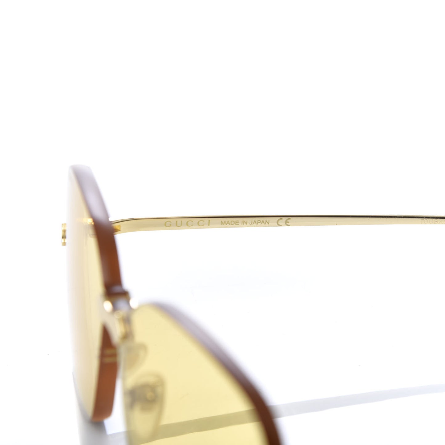 Rimless Sunglasses GG0352S Gold Yellow