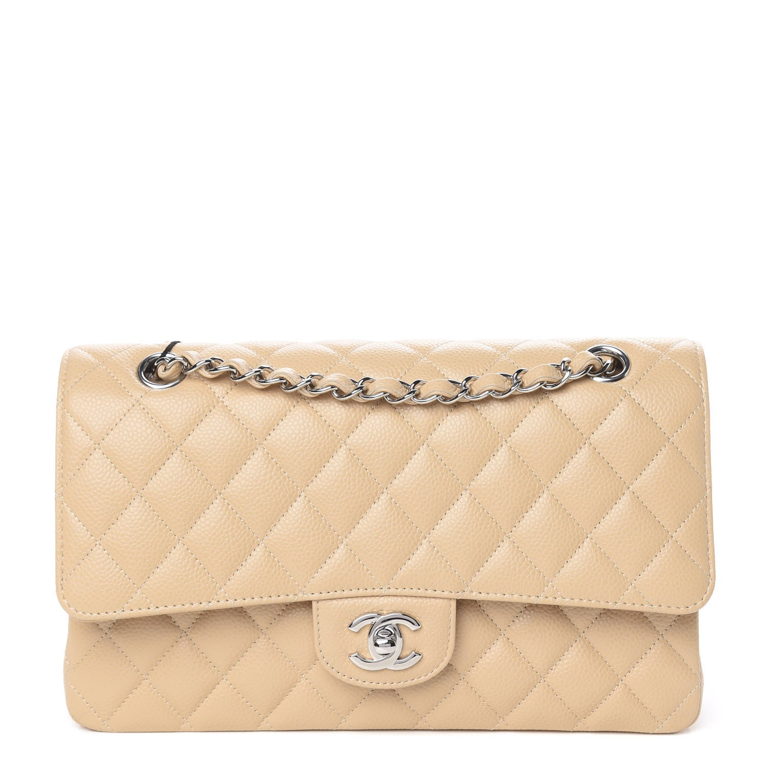 Chanel Caviar Quilted Medium Double Flap Beige 1 of 11