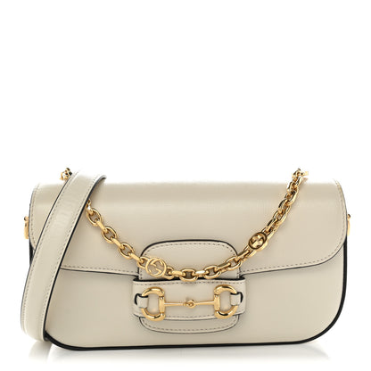 Gucci Azalea Calfskin Small Horsebit 1955 Chain Shoulder Bag Mystic White 1 of 11