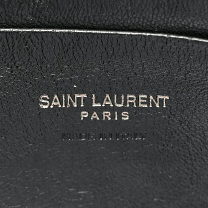 Saint Laurent Calfskin Crocodile Embossed Monogram Mini Lou Camera Bag Black 6 of 12