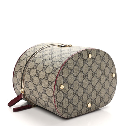 Gucci GG Supreme Monogram Ancora Calfskin Vanity Cosmetic Case Beige Ebony Rosso 4 of 10