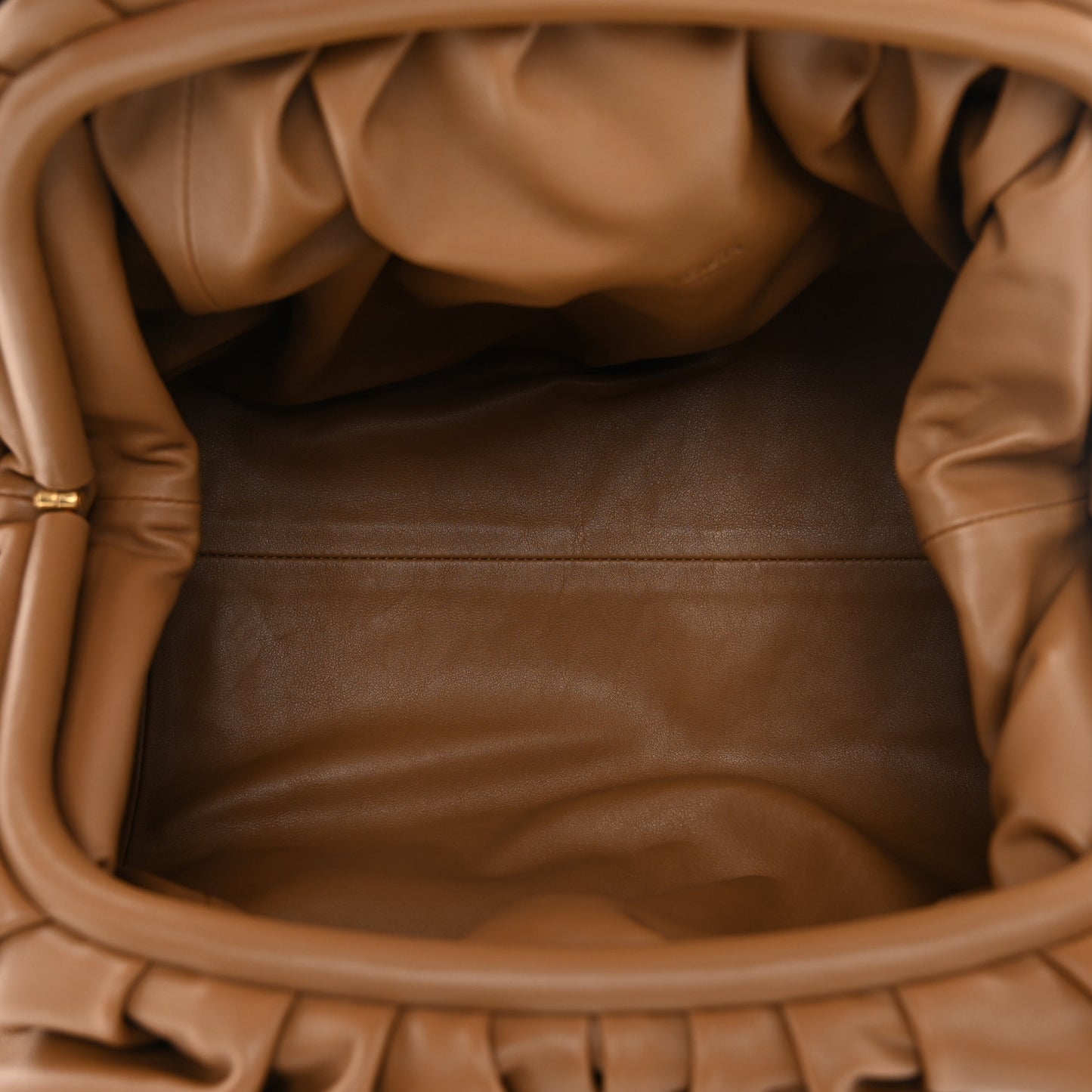 Smooth Butter Calf The Pouch Oversized Clutch Cammello