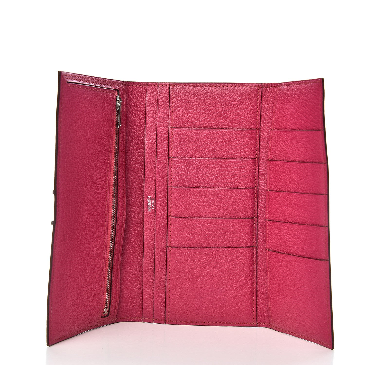 Hermes Chevre Mysore Tri-Fold Bearn Wallet Rose Shocking 5 of 8
