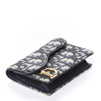 Christian Dior Oblique Saddle Card Holder Blue 3 of 8