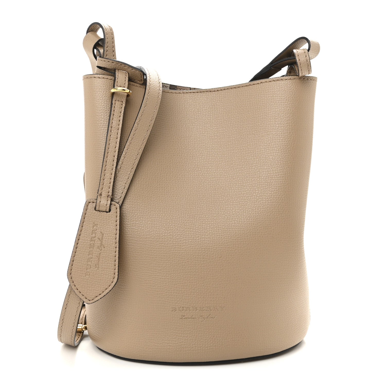Burberry Haymarket Check Colours Small Lorne Bucket Crossbody Beige 1 of 9