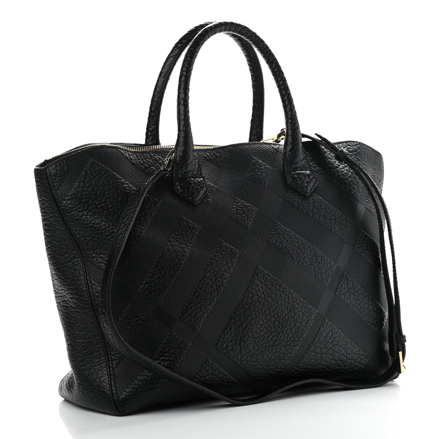 Heritage Grain Check Embossed Medium Dewsbury Tote Black