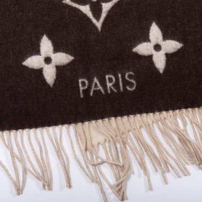 Louis Vuitton Cashmere Monogram Gradient Reykjavik Scarf Beige 4 of 5