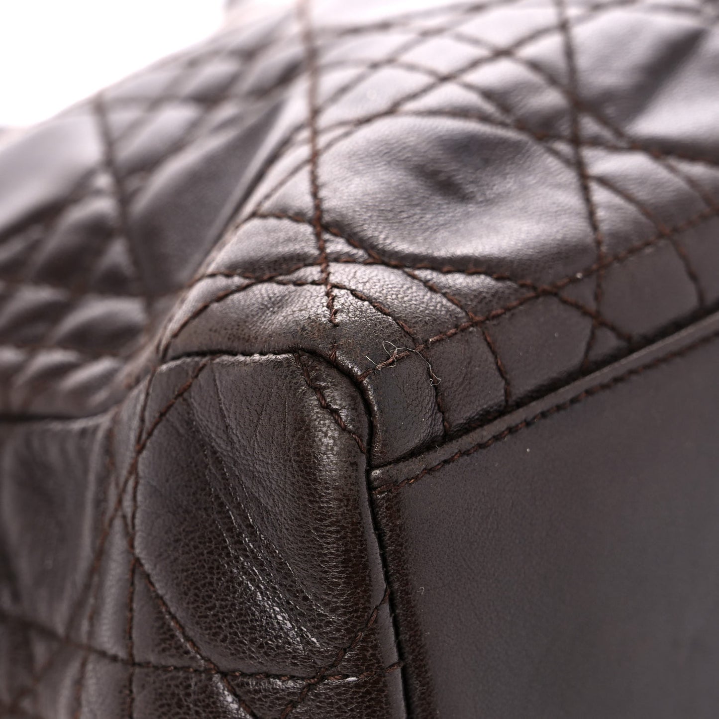 Lambskin Cannage Medium Lady Dior Dark Brown