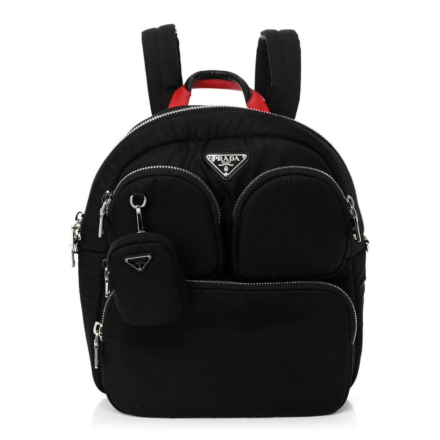 Tessuto Nylon Pocket Cargo Backpack Black Fuoco
