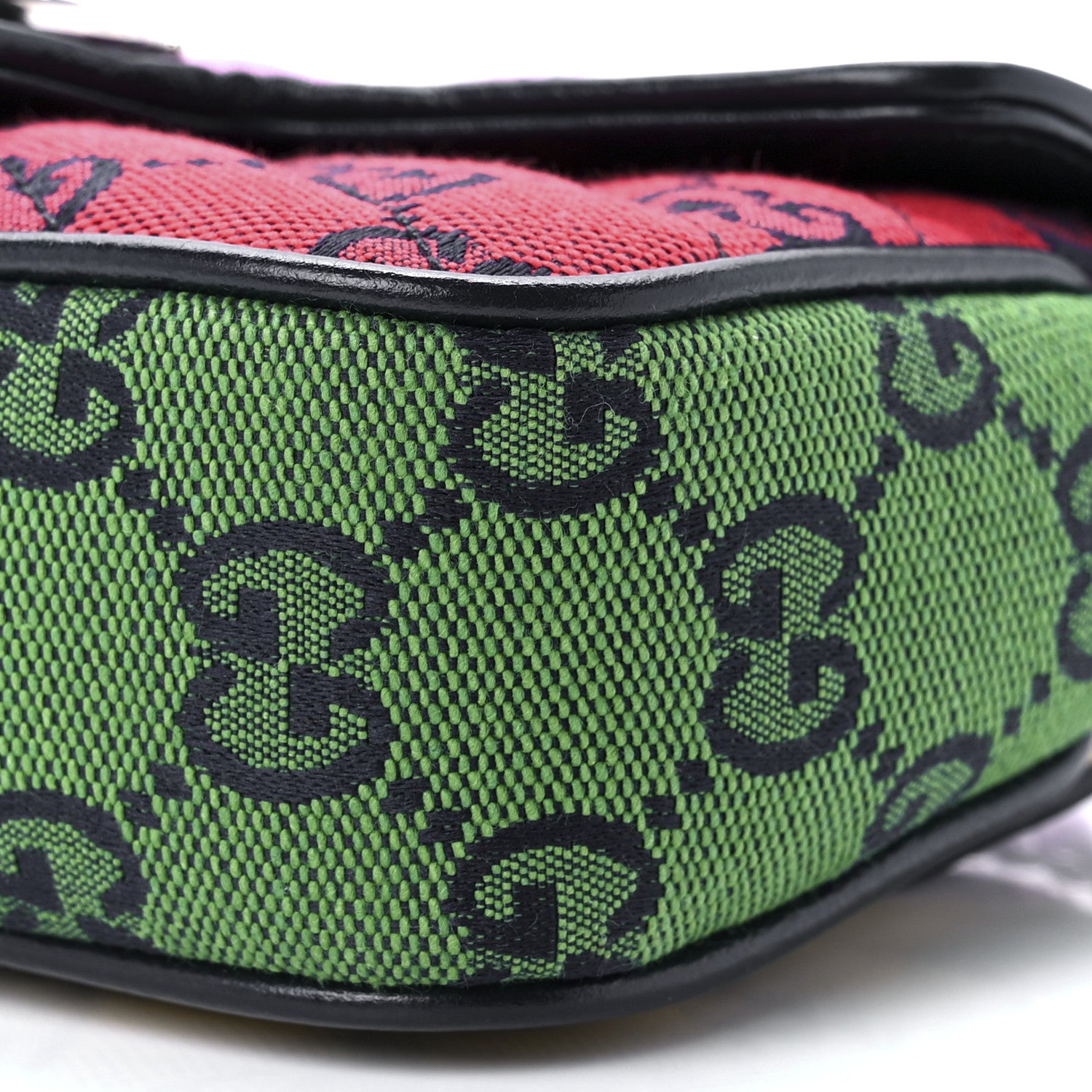 Gucci Monogram Multicolor Matelasse Diagonal Super Mini GG Marmont Shoulder Bag Pink Blue Red Yellow Green 9 of 9