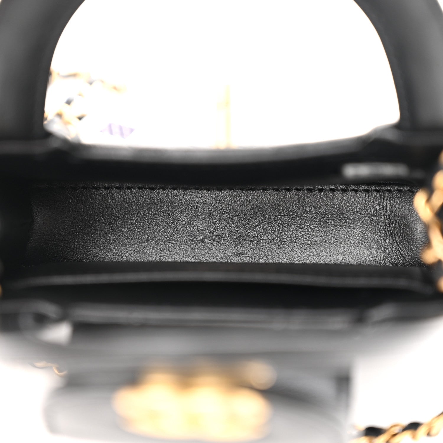 Chanel Shiny Aged Calfskin Quilted Mini Nano Kelly Shopper Black 5 of 11