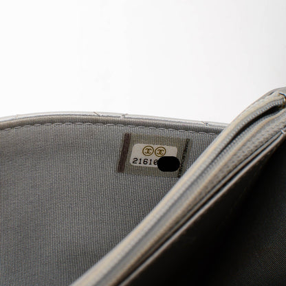 Chanel Metallic Patent Calfskin Quilted Boy Wallet on Chain WOC Silver 8 of 8