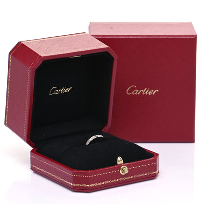 Cartier 18K White Gold Diamond 2.6mm LOVE Paved Band Ring 47 4 7 of 7