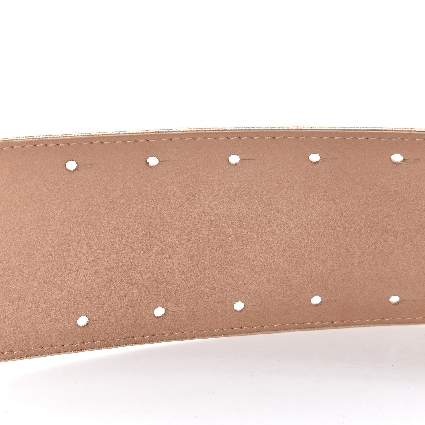 Metallic Lambskin CC Buckle Wide Belt 70 28 Gold