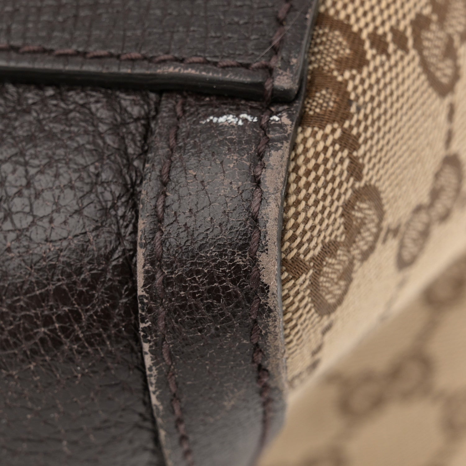 Gucci Monogram Vintage Web Medium Webby Bee Boston Dark Brown 16 of 18