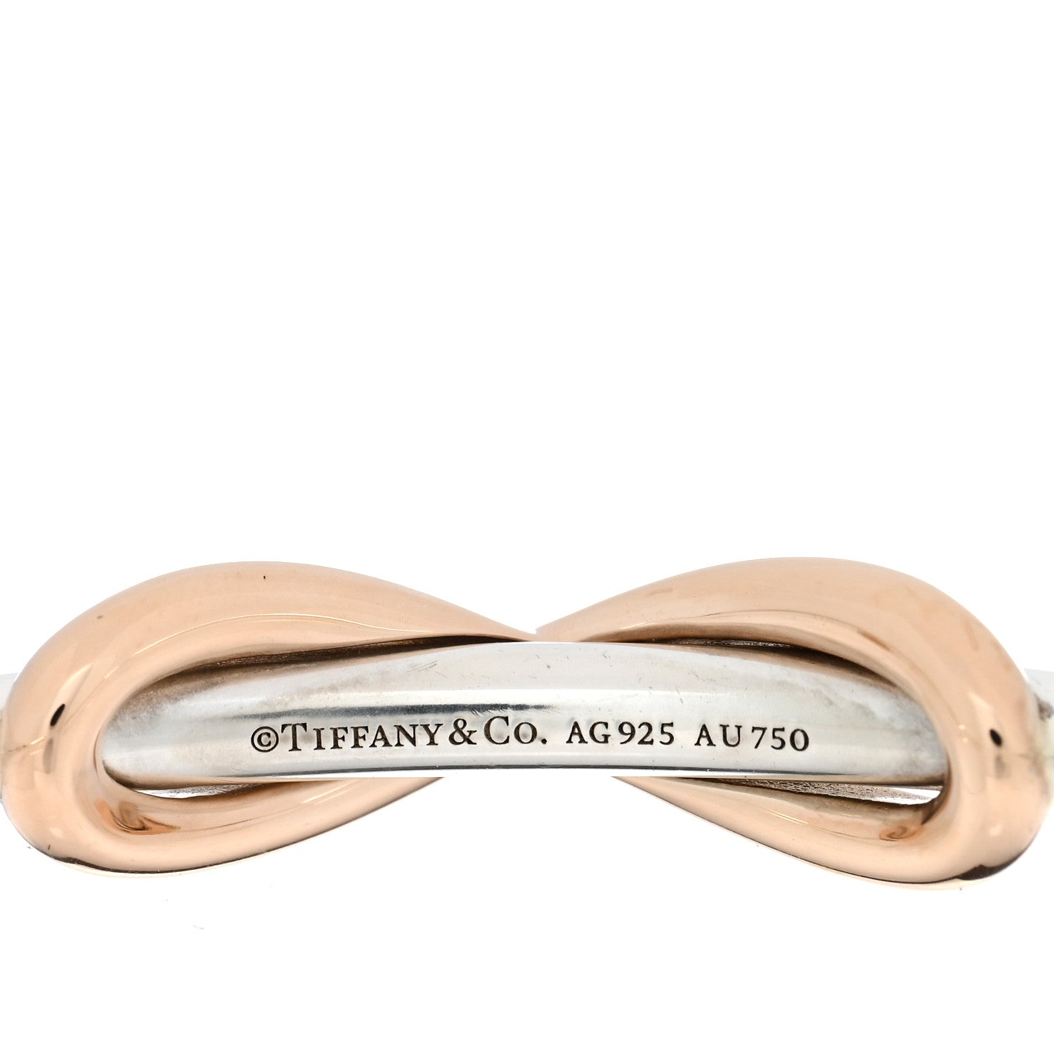 Tiffany Sterling Silver 18K Rose Gold Infinity Cuff Bracelet 3 of 3