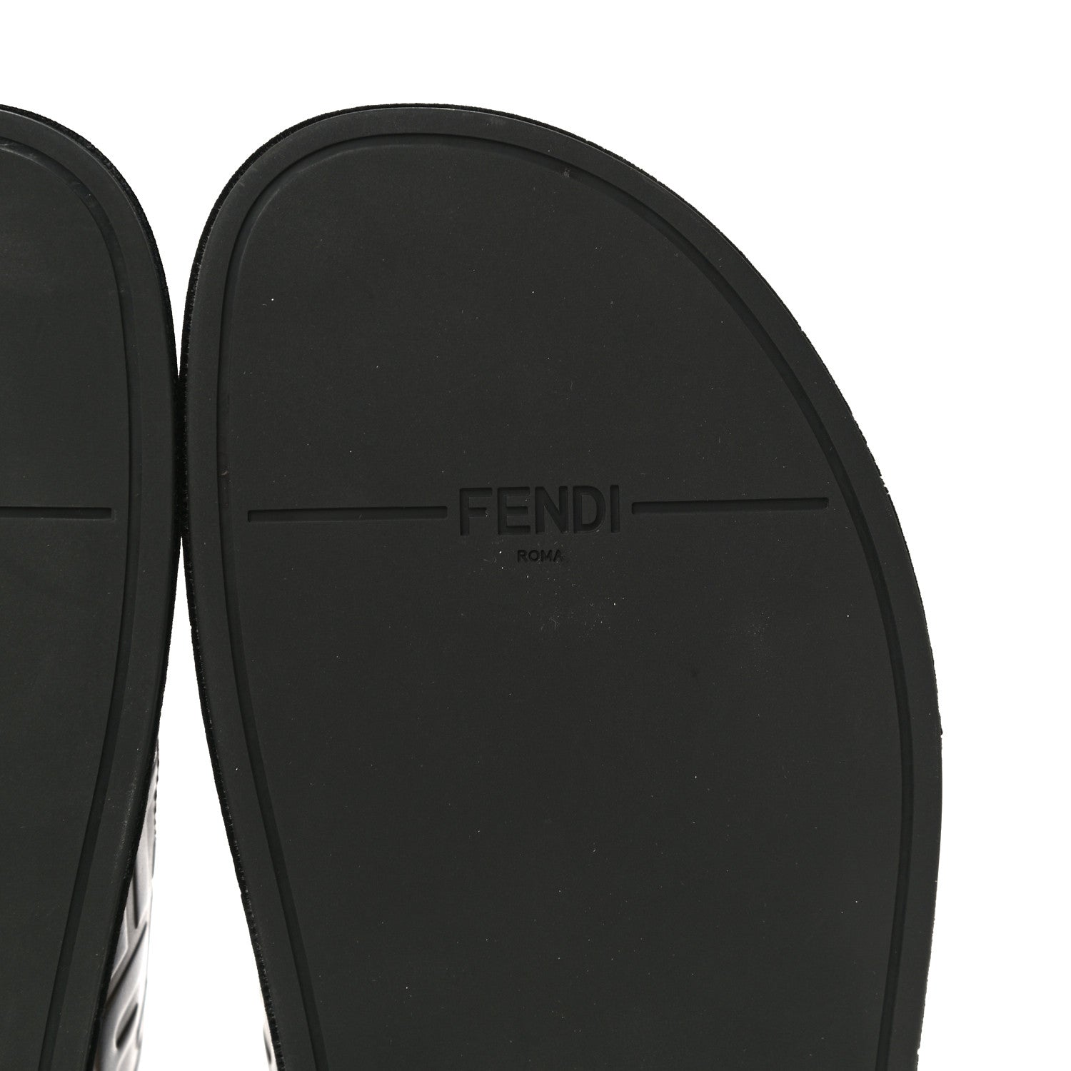 Fendi Calfskin FF Embossed Slide Sandals 40.5 Maya Black 8 of 12
