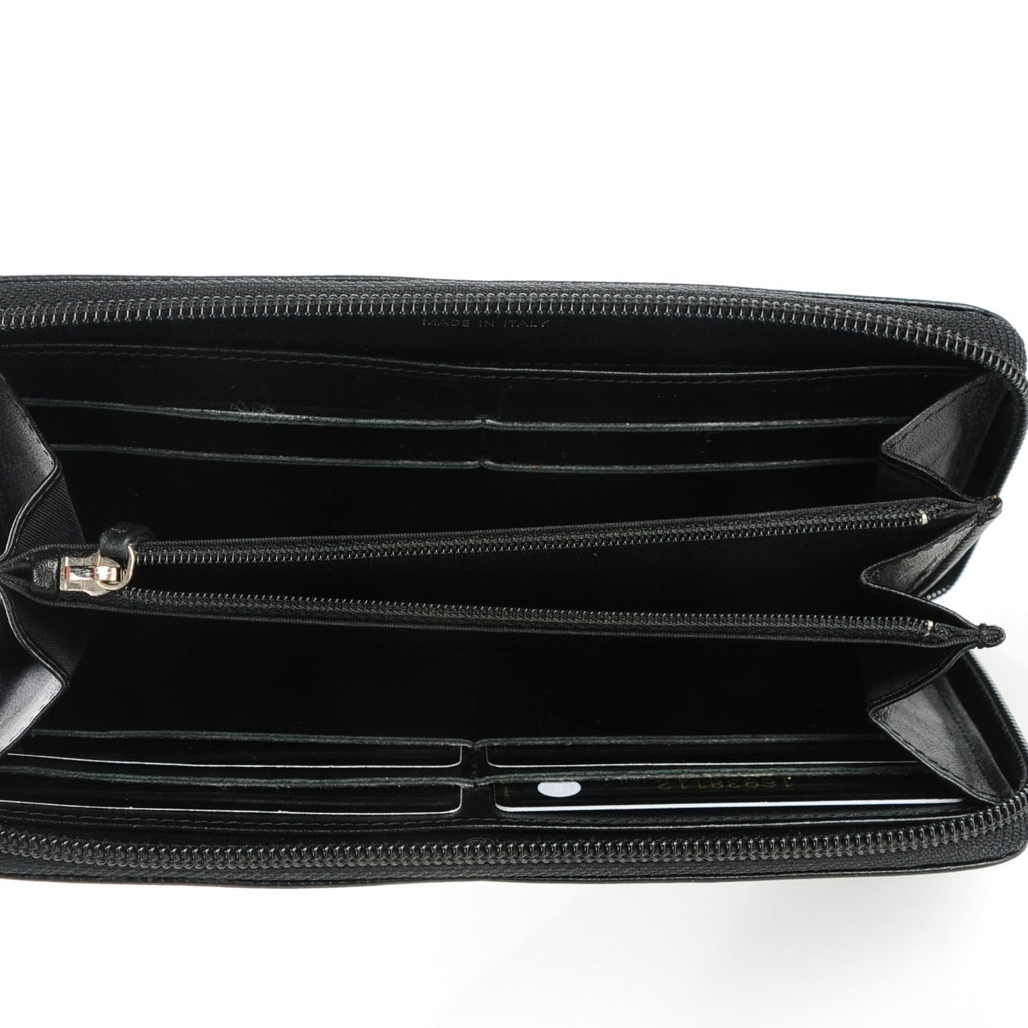 Caviar Timeless CC Large Gusset Zip Around Wallet Black