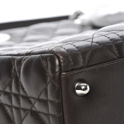 Christian Dior Lambskin Cannage Large Lady Dior Dark Brown 9 of 11