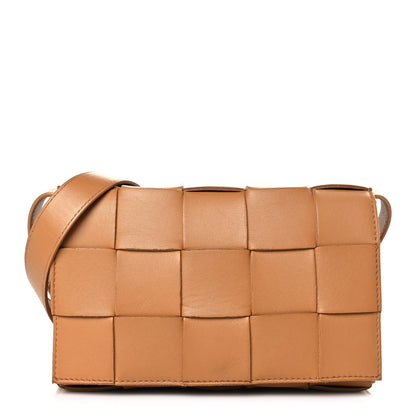 Bottega Veneta Lambskin Maxi Intrecciato Cassette Crossbody Bag Caramel 1 of 9