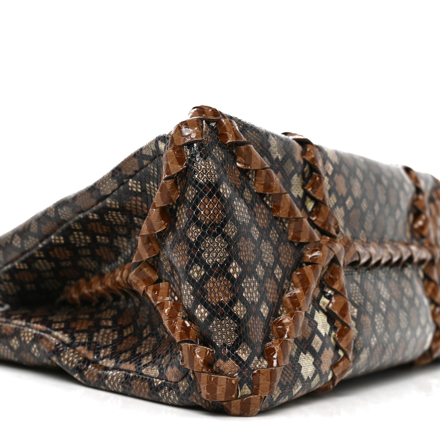 Bottega Veneta Karung Snakeskin Mini Roma Brown Multicolor 10 of 11