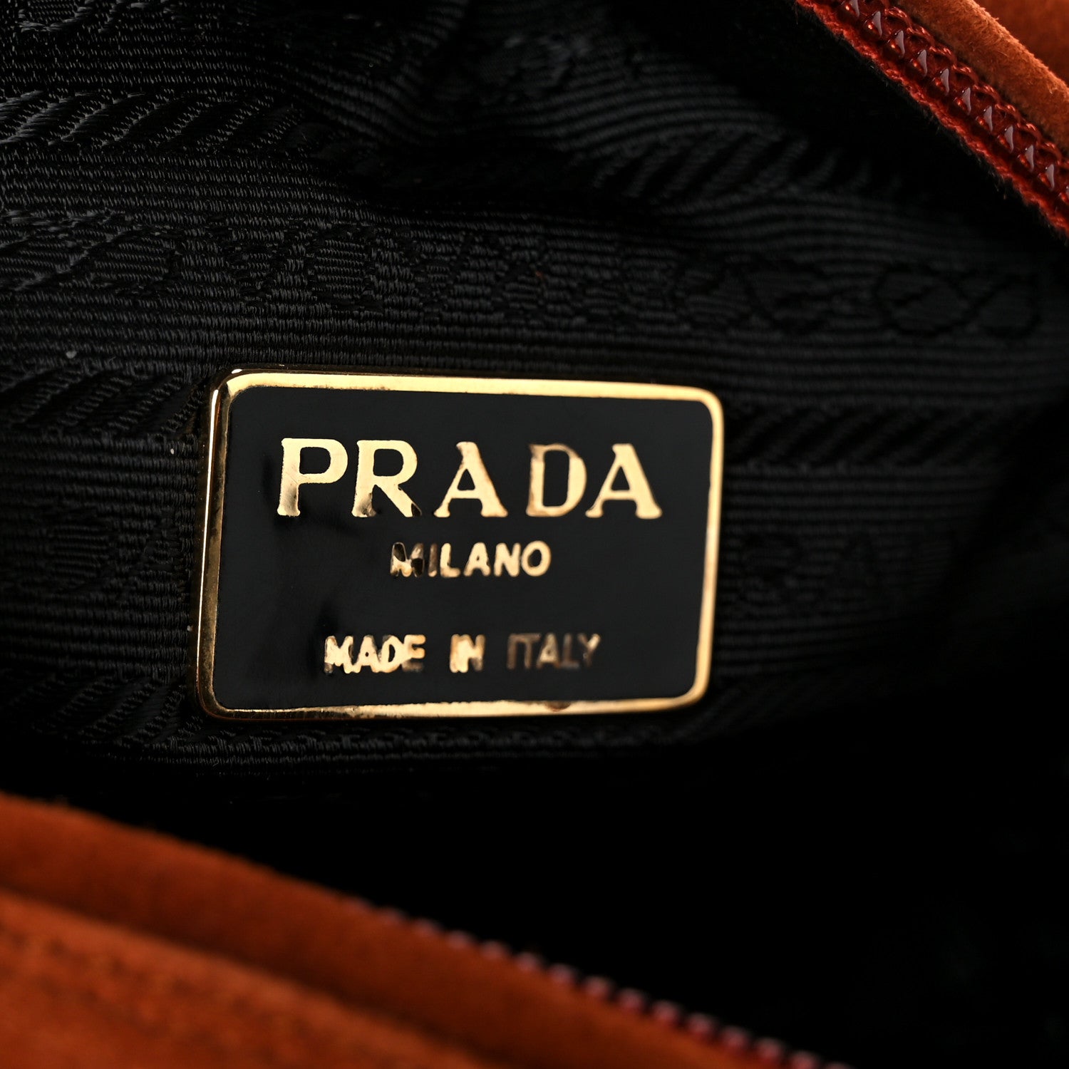 Prada Scamosciato Suede Tassel Pouch Brown 6 of 7