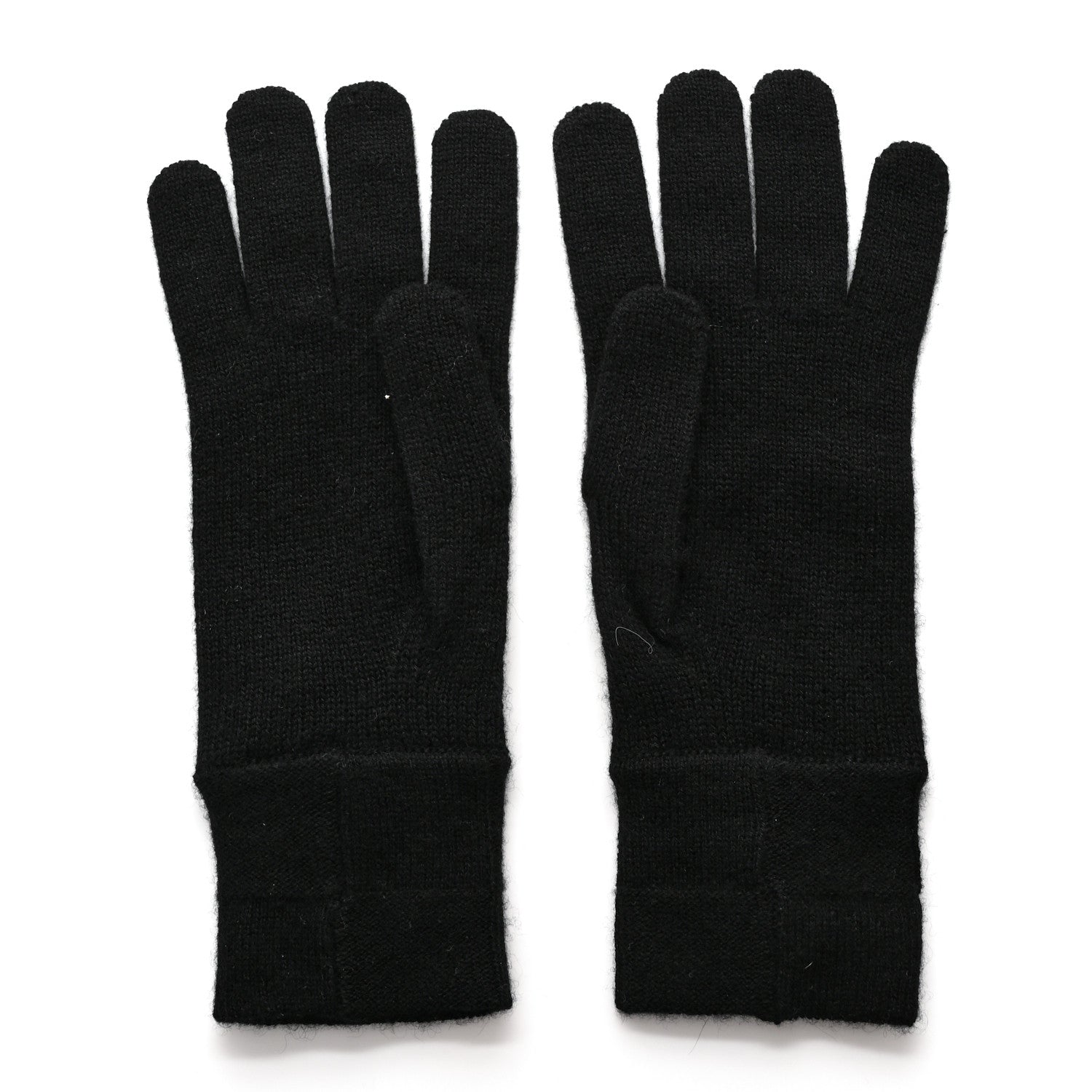 Chanel Cashmere Knit CC Gloves Black 2 of 4