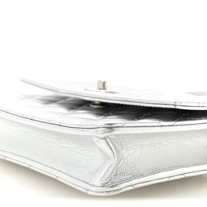 Chanel Metallic Caviar Quilted Top Handle Wallet on Chain WOC Silver 11 of 12