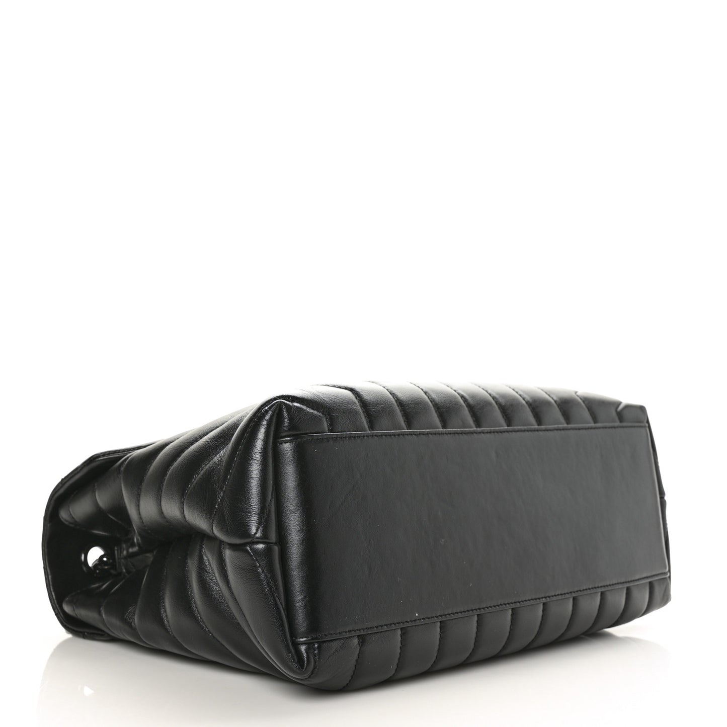 Calfskin Y Quilted Monogram Medium Loulou Chain Satchel Black