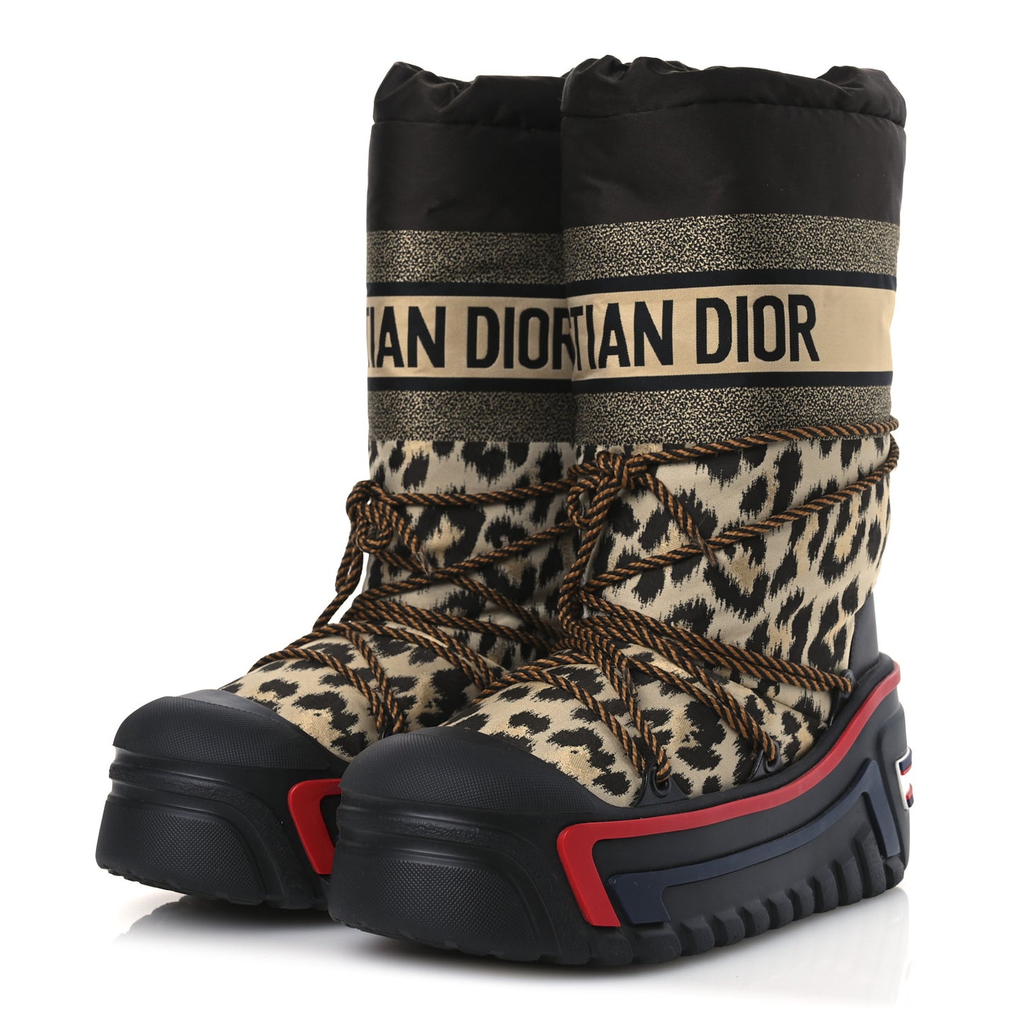 Oblique Leopard Nylon DiorAlps Boot 41 - 42 Beige