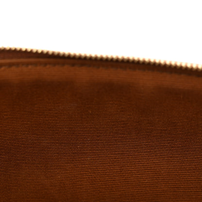 Celine Triomphe Canvas Calfskin Medium Cosmetic Pouch Tan 10 of 10