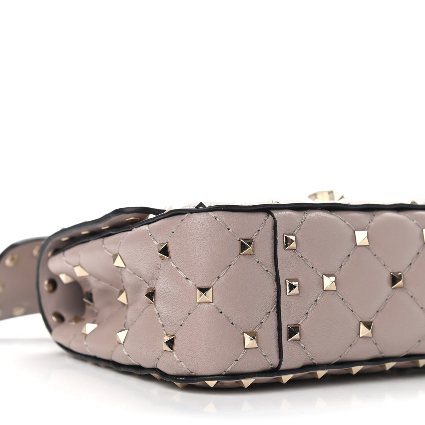 Nappa Small Rockstud Spike Shoulder Bag Poudre