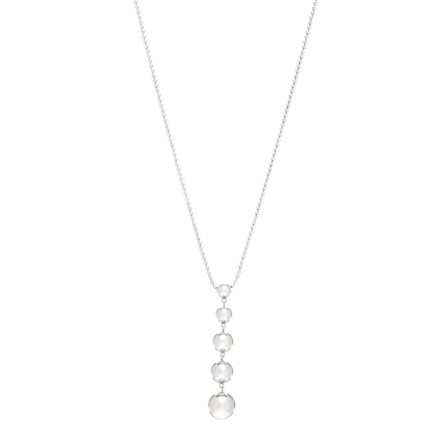 Sterling Silver Graduated Ball Drop Necklace