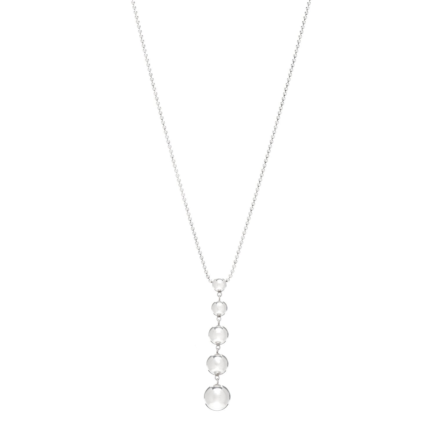 Tiffany Sterling Silver Graduated Ball Drop Necklace 1 of 4