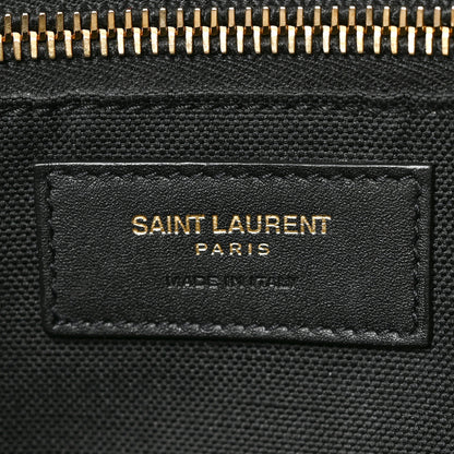 Saint Laurent Linen Calfskin Rive Gauche Tote Natural Black 7 of 10