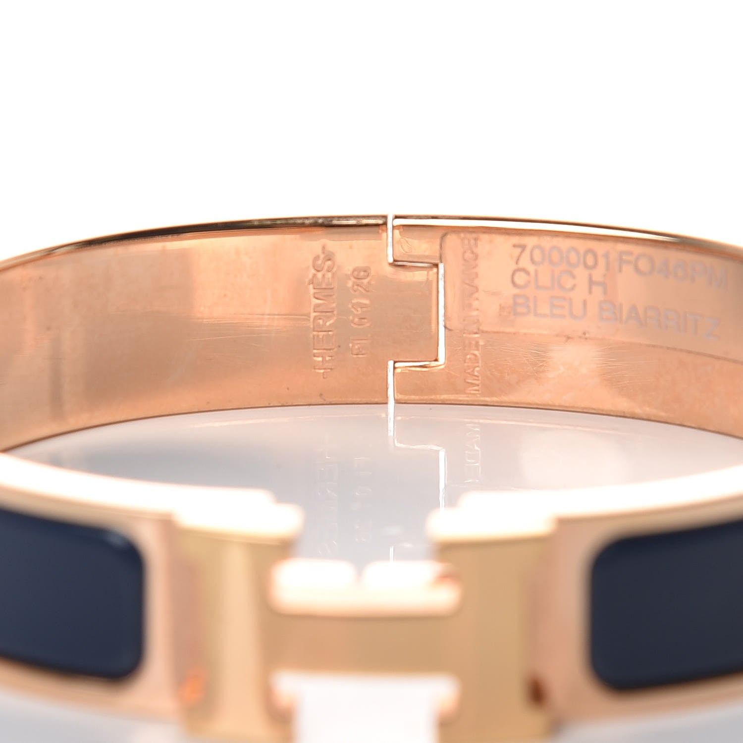 Hermes Narrow Enamel Clic Clac H Bracelet PM Bleu Biarritz 7 of 7