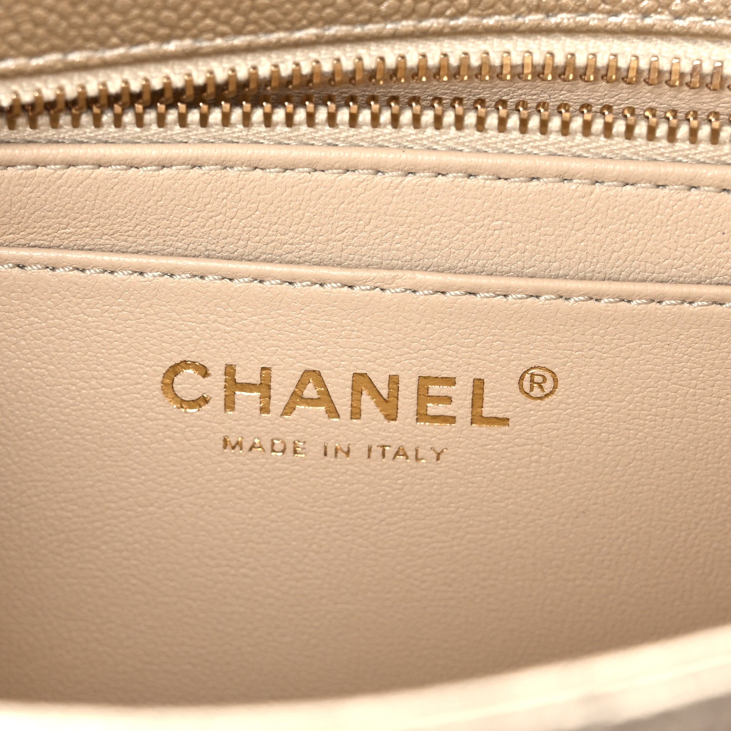 Chanel Metallic Caviar Quilted Medium CC Slide Flap Light Gold 5 of 11