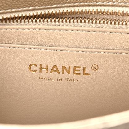 Chanel Metallic Caviar Quilted Medium CC Slide Flap Light Gold 5 of 11