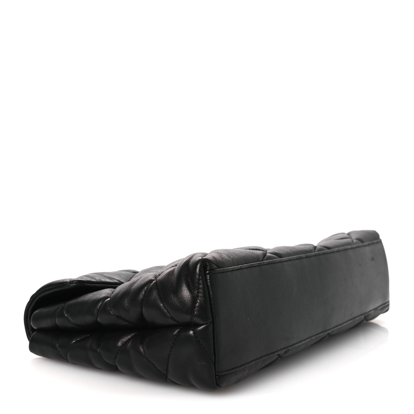 Lambskin Quilted Sade Puffer Envelope Clutch Black