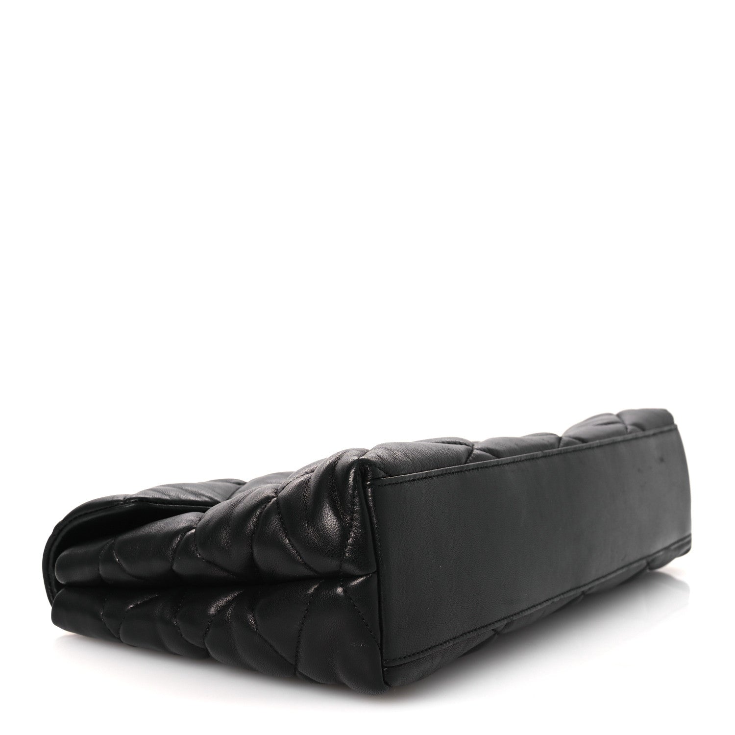 Saint Laurent Lambskin Quilted Sade Puffer Envelope Clutch Black 4 of 11