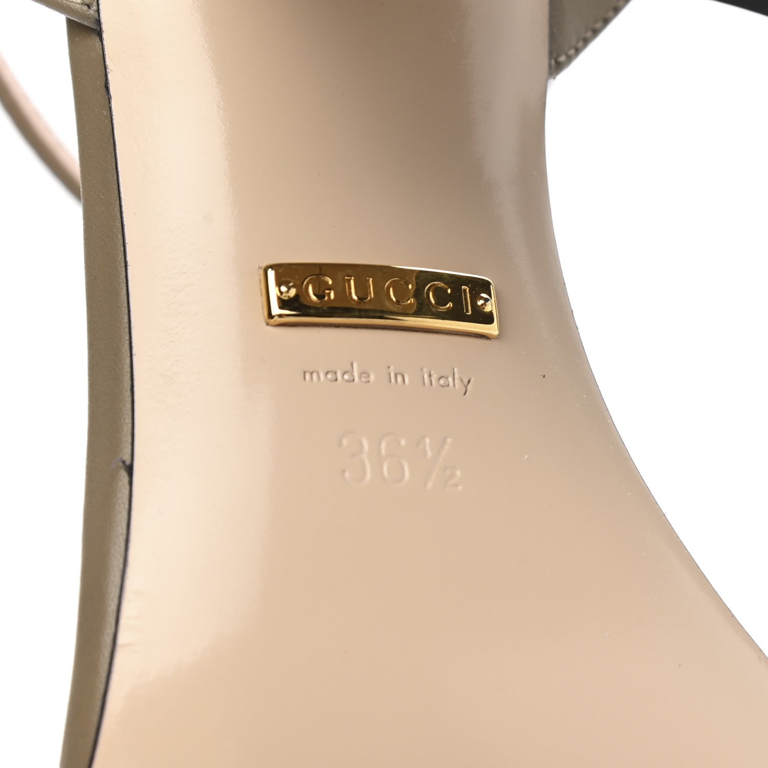 Gucci Lifford Calfskin GG Marmont Ankle Wrap 75mm Sandals 36.5 Mud 6 of 8