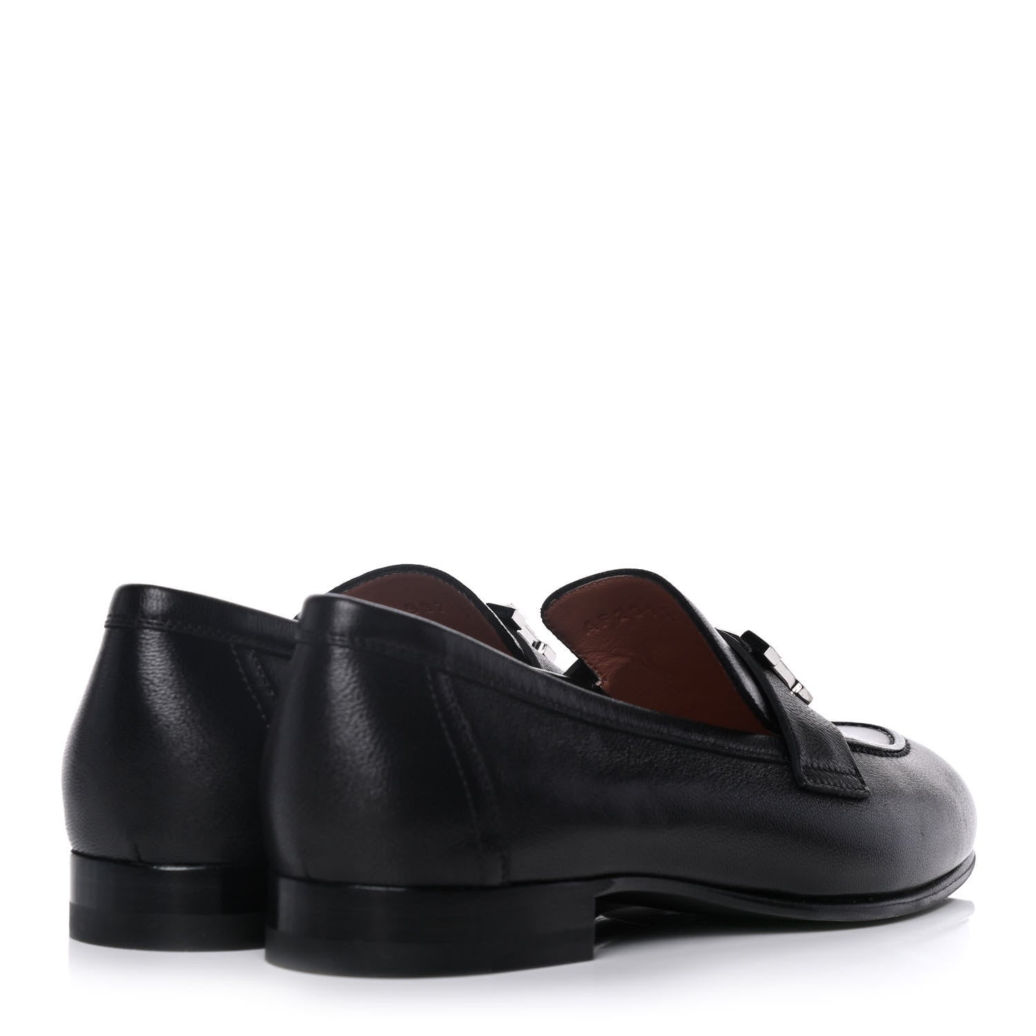 Hermes Goatskin Womens Paris Loafers 35 Black 4 of 9