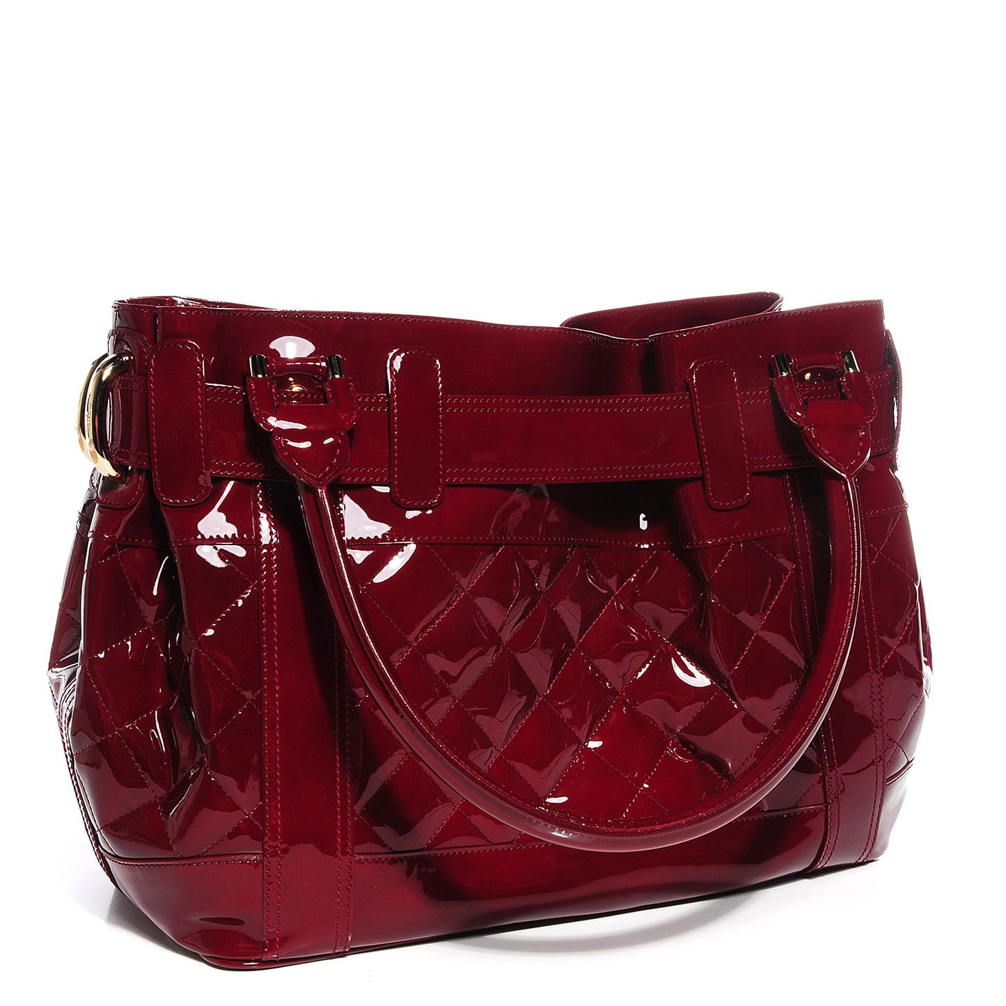 Patent Quilted Beaton Red
